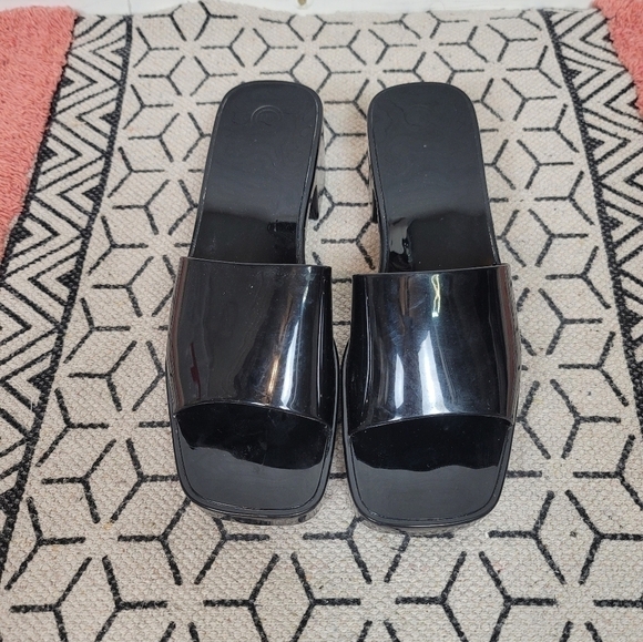 Urban Outfitters  UO Gina Platform Slide Sandals in Black, sz 10 - Picture 2 of 13